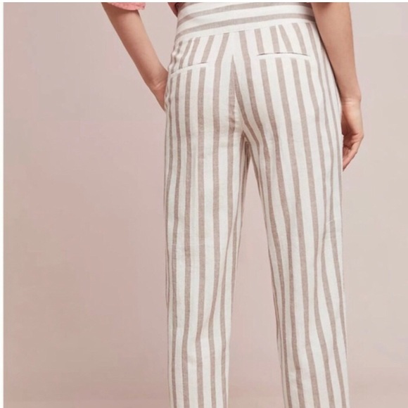 Anthropologie Oasis Striped Linen Blend Pants Size 6. - Picture 2 of 2